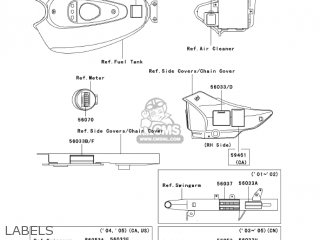 LABELS - BN125A6 ELIMINATOR 2003 USA CANADA