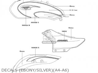 DECALS (EBONY/SILVER)(A4-A6) - BN125A6 ELIMINATOR 2003 USA CANADA