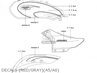 DECALS (RED/GRAY)(A5/A6) - BN125A6 ELIMINATOR 2003 USA CANADA