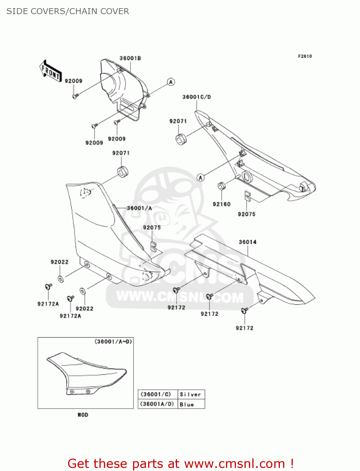 SIDE COVERS/CHAIN COVER BN125A6F ELIMINATOR 2006 USA CALIFORNIA