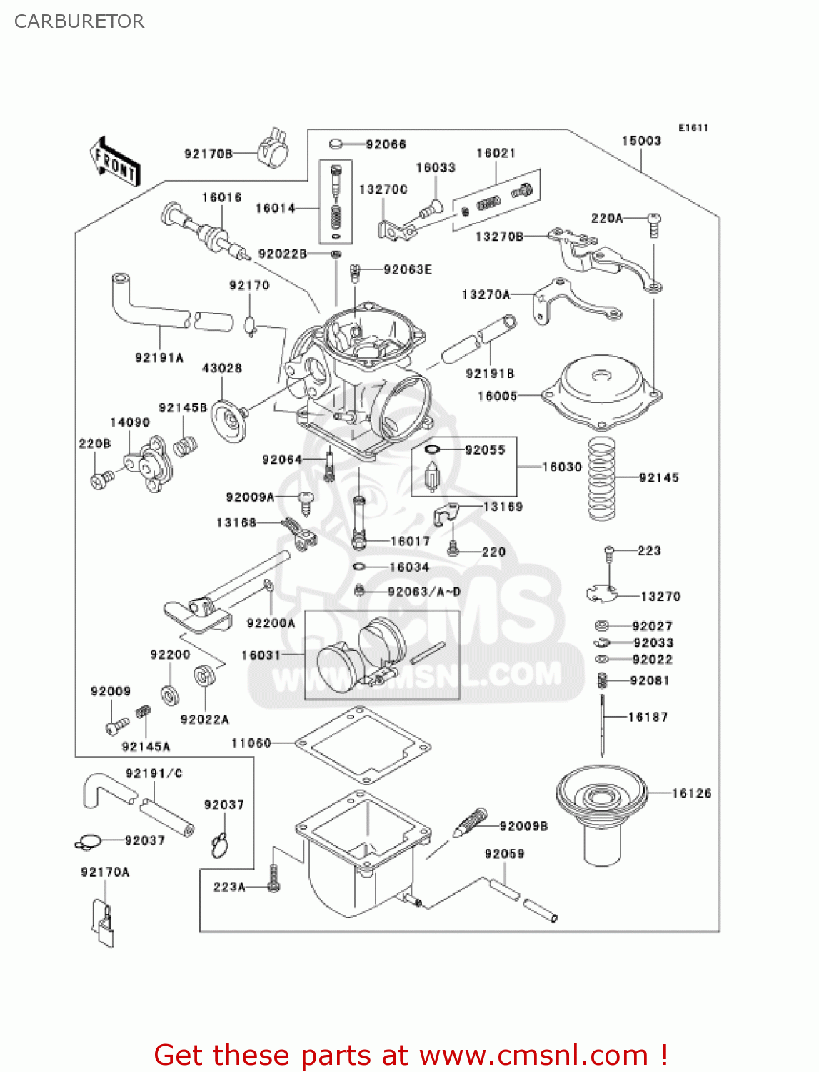 CARBURETOR BN125A6F ELIMINATOR 2006 USA CALIFORNIA