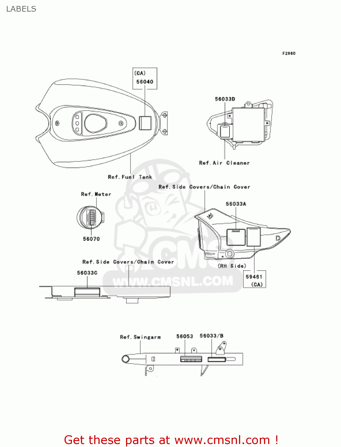 LABELS BN125A6F ELIMINATOR 2006 USA CALIFORNIA
