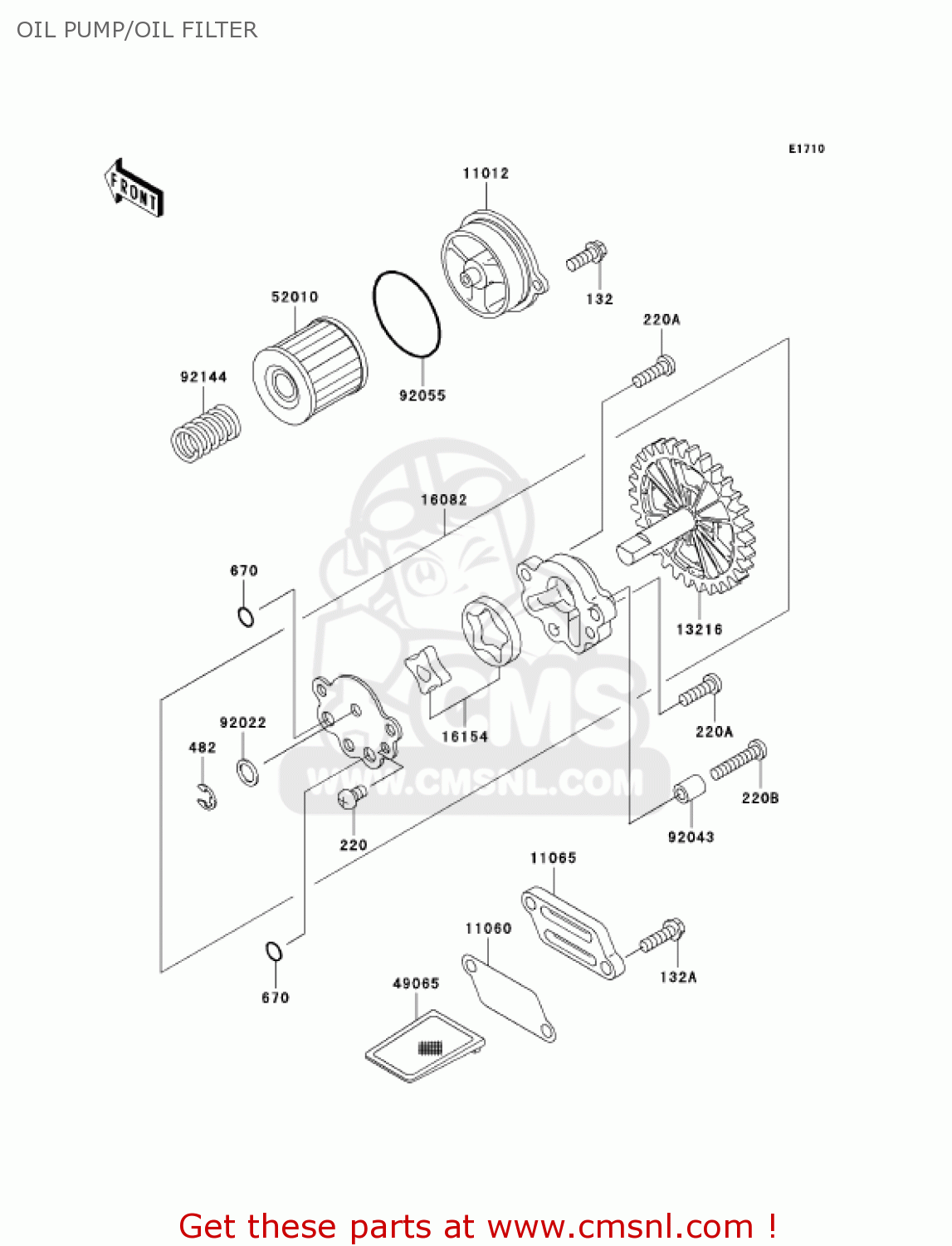 OIL PUMP/OIL FILTER BN125A6F ELIMINATOR 2006 USA CALIFORNIA