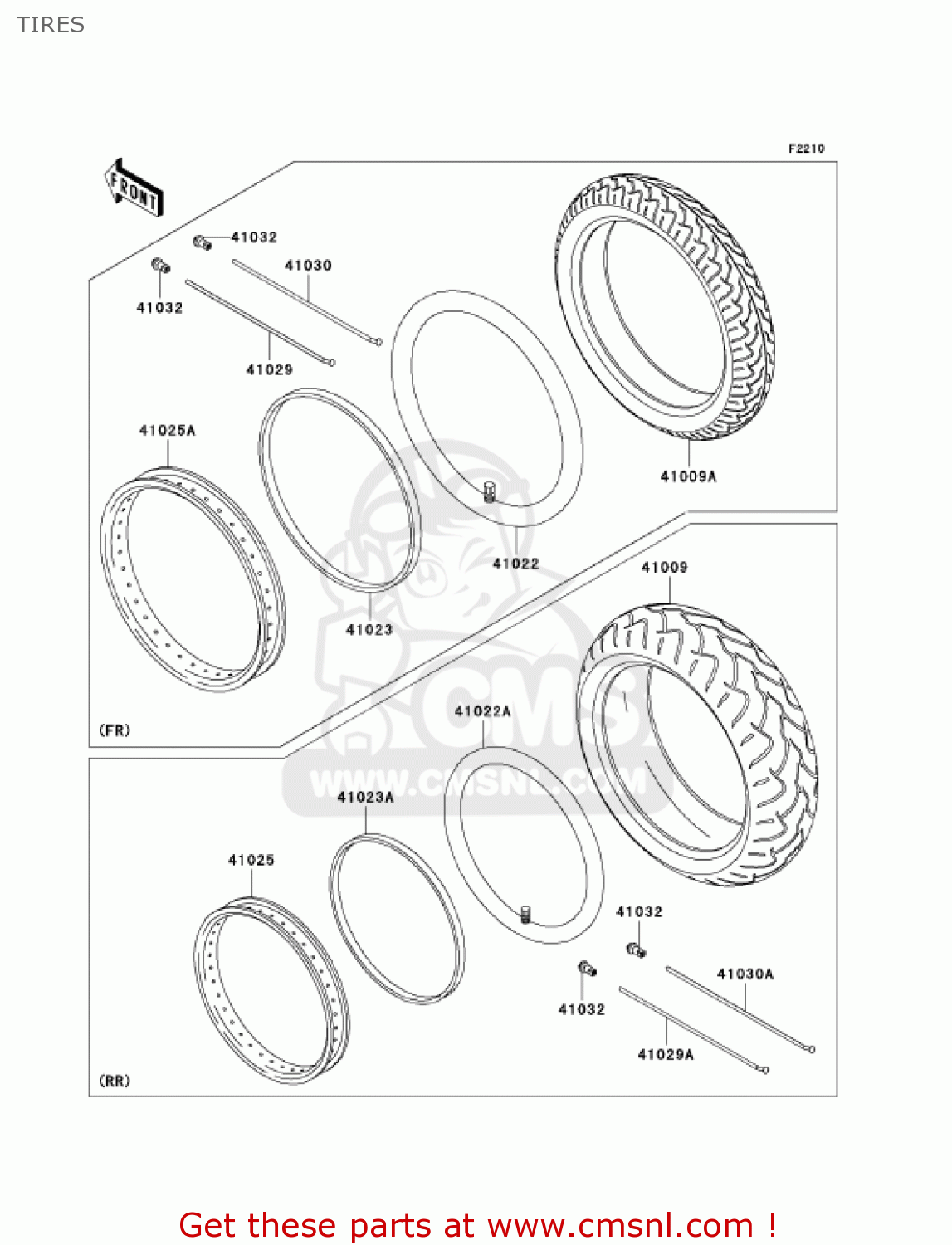 TIRES BN125A6F ELIMINATOR 2006 USA CALIFORNIA