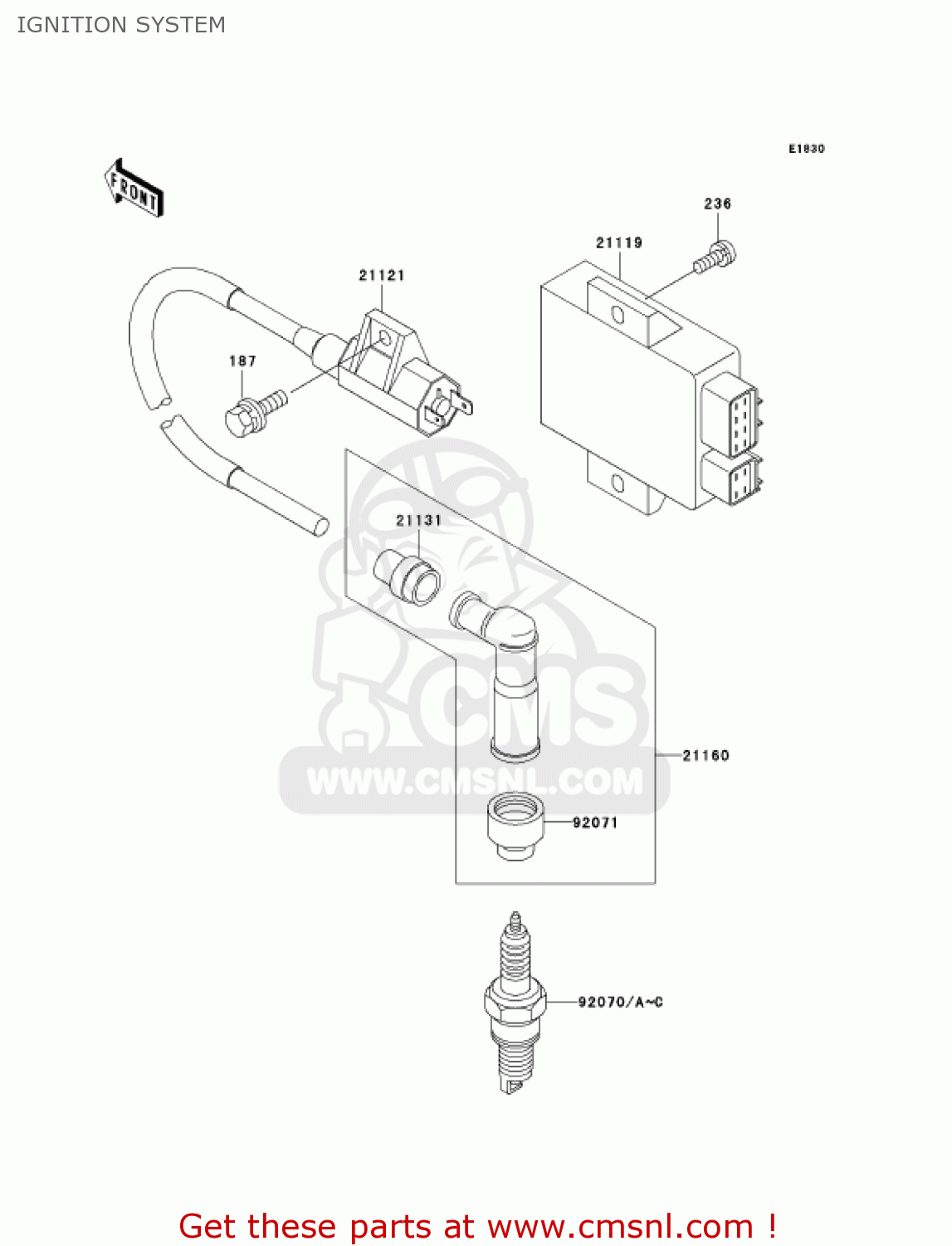 IGNITION SYSTEM BN125A7 ELIMINATOR 2004 USA CALIFORNIA CANADA