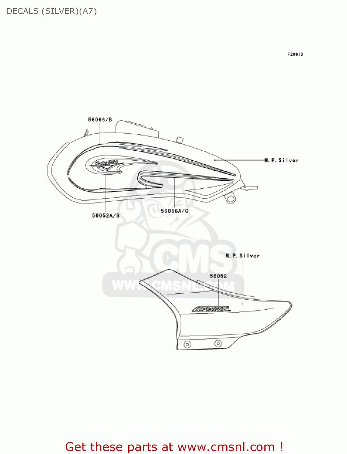 DECALS (SILVER)(A7) BN125A7 ELIMINATOR 2004 USA CALIFORNIA CANADA