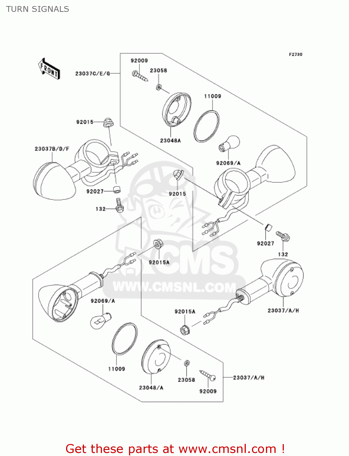 TURN SIGNALS BN125A7 ELIMINATOR 2004 USA CALIFORNIA CANADA