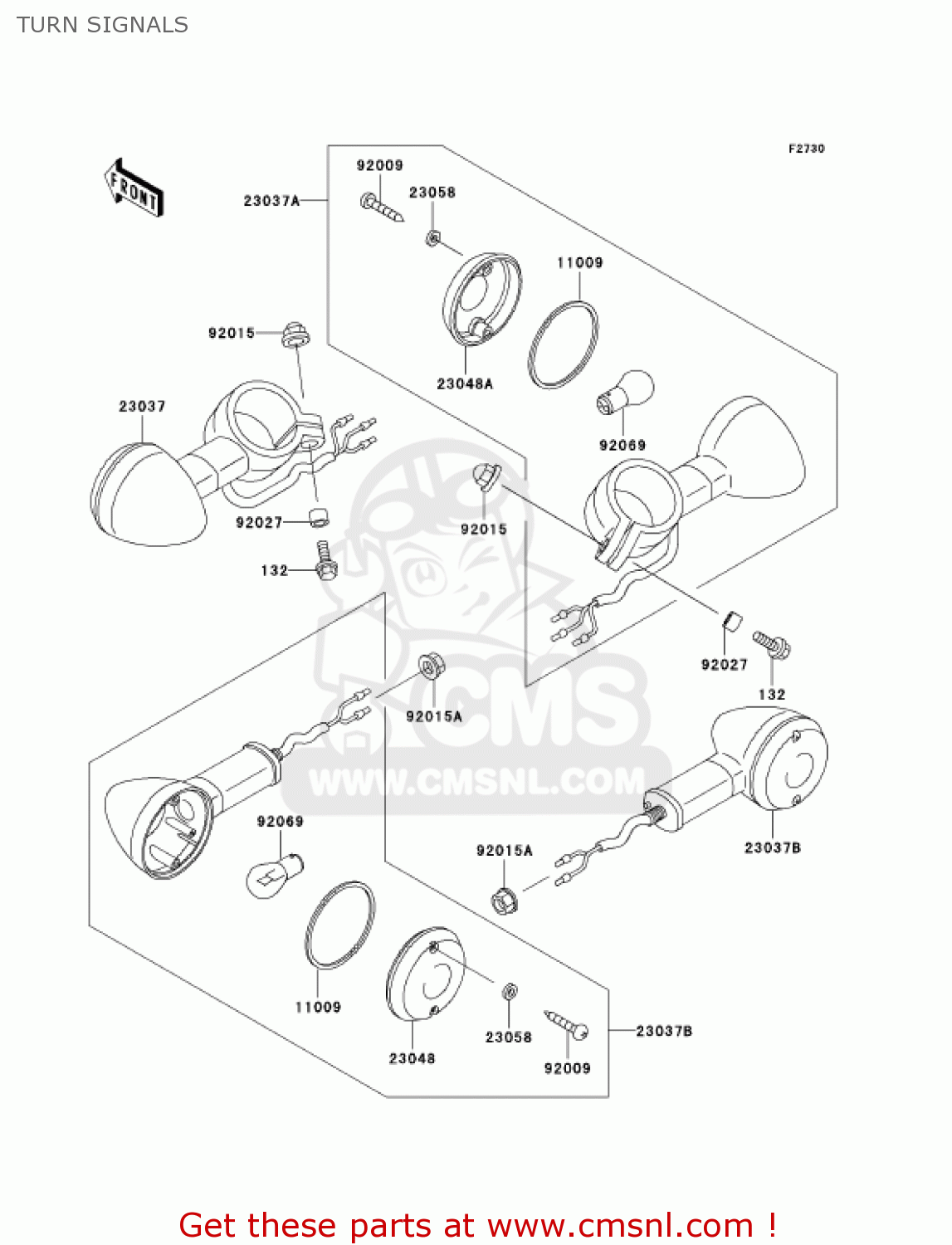 TURN SIGNALS BN125A7F ELIMINATOR 2007 USA CALIFORNIA