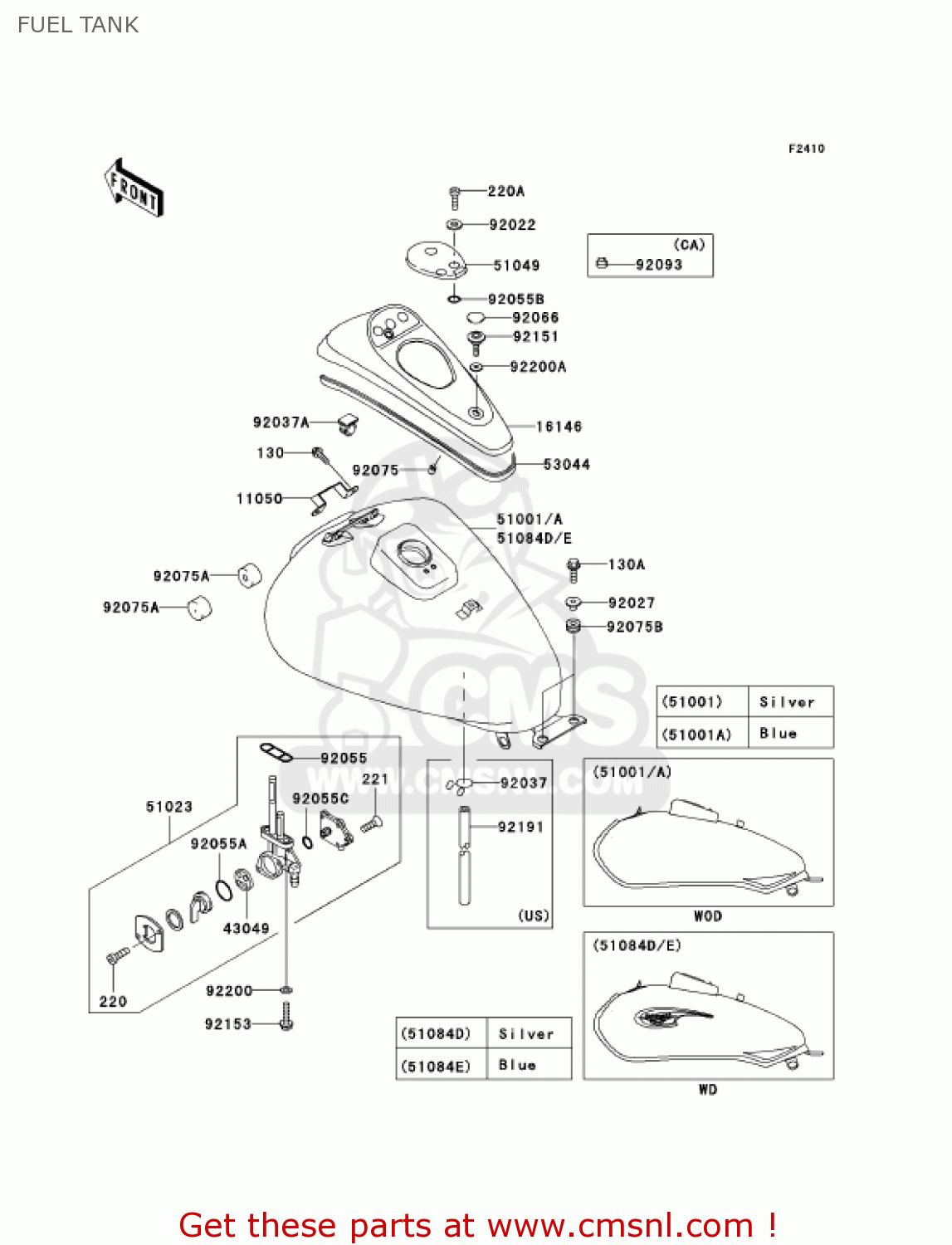 FUEL TANK BN125A7F ELIMINATOR 2007 USA CALIFORNIA