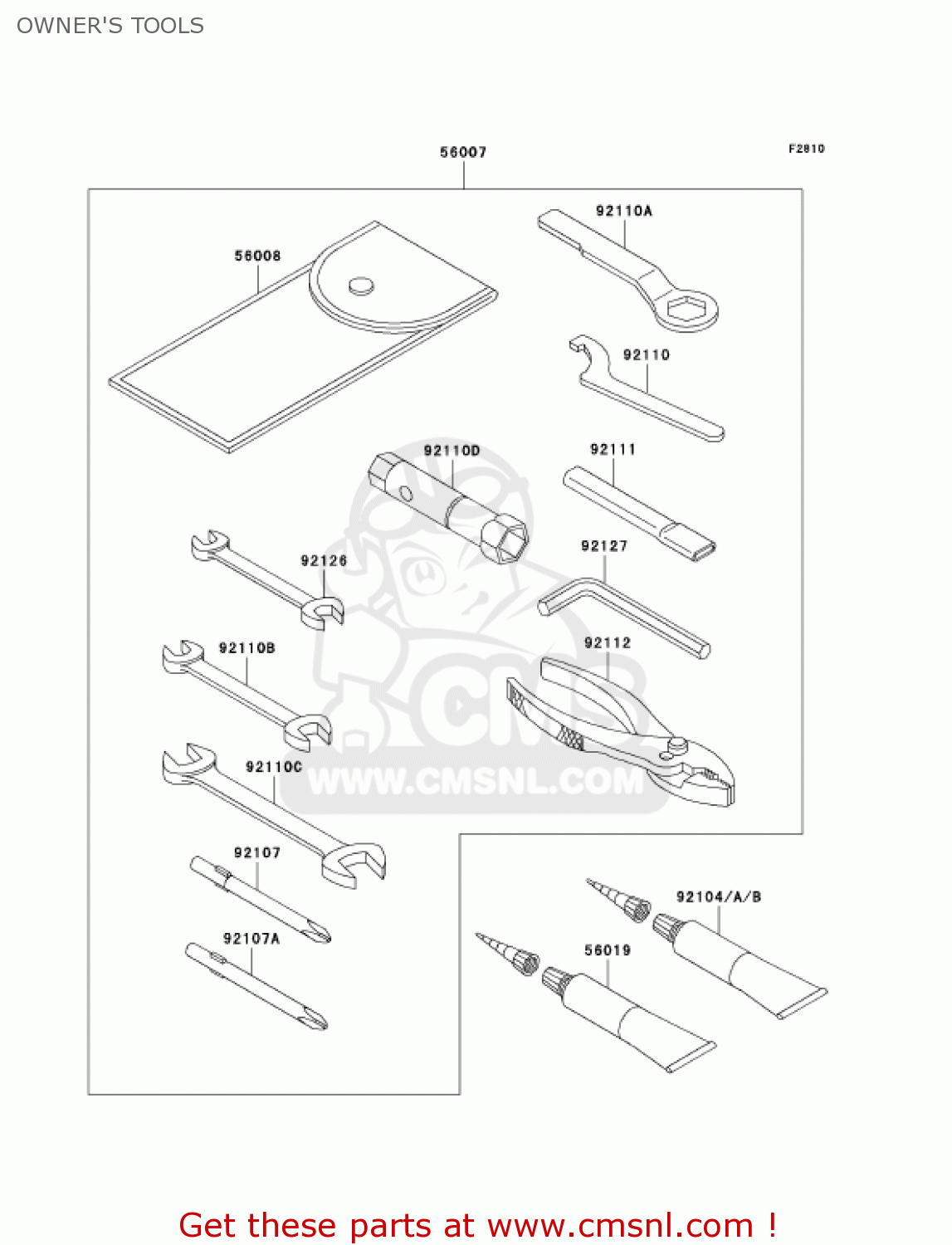 OWNER'S TOOLS BN125A7F ELIMINATOR 2007 USA CALIFORNIA