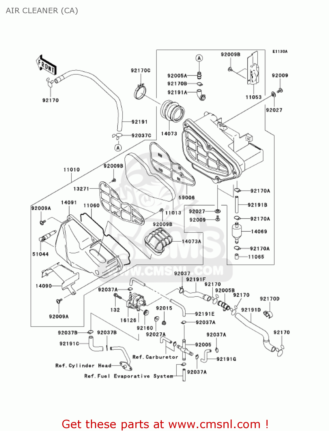 AIR CLEANER (CA) BN125A7F ELIMINATOR 2007 USA CALIFORNIA