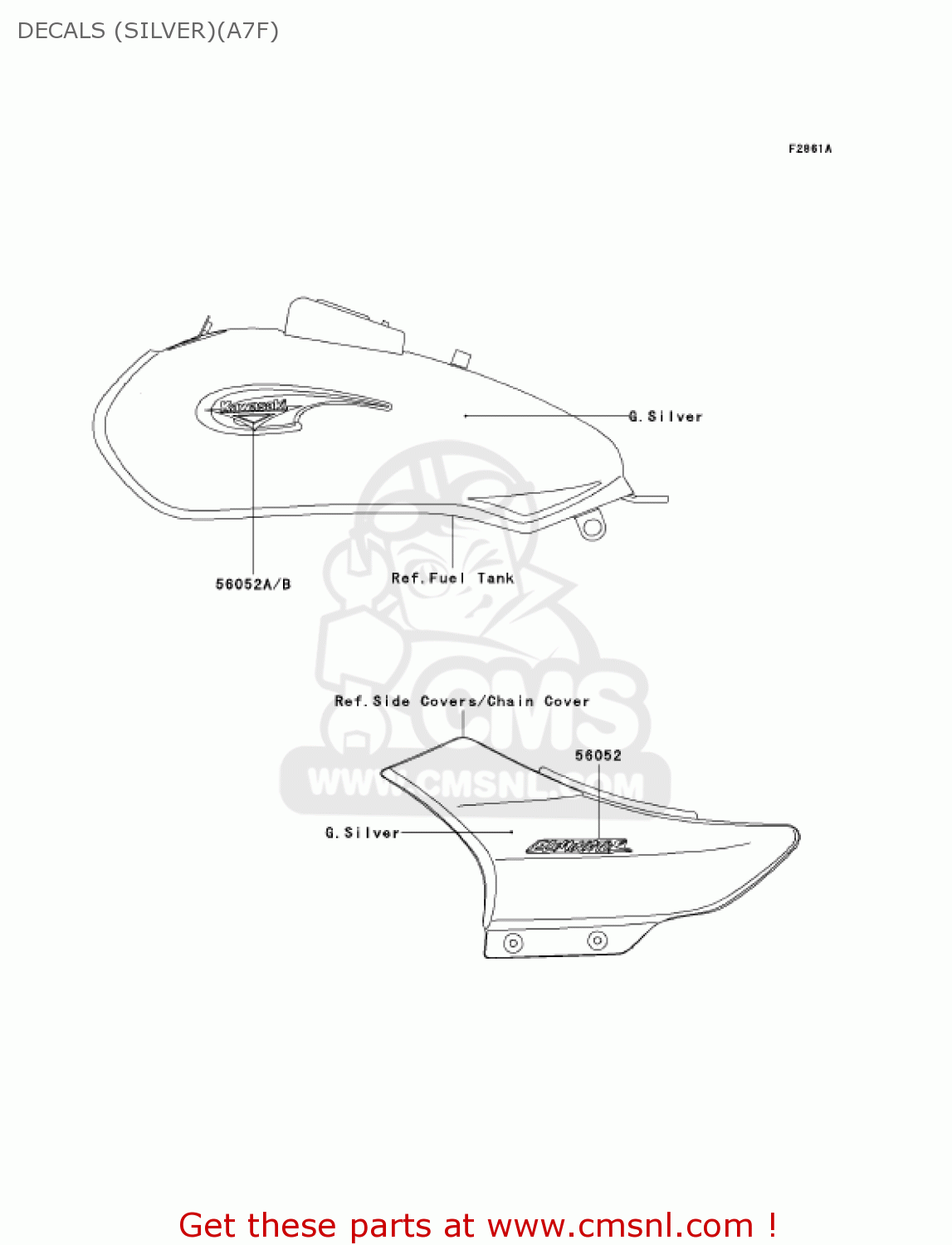 DECALS (SILVER)(A7F) BN125A7F ELIMINATOR 2007 USA CALIFORNIA