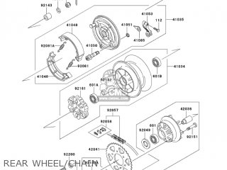 REAR WHEEL/CHAIN - BN125A7F ELIMINATOR 2007 USA CALIFORNIA