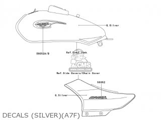 DECALS (SILVER)(A7F) - BN125A7F ELIMINATOR 2007 USA CALIFORNIA