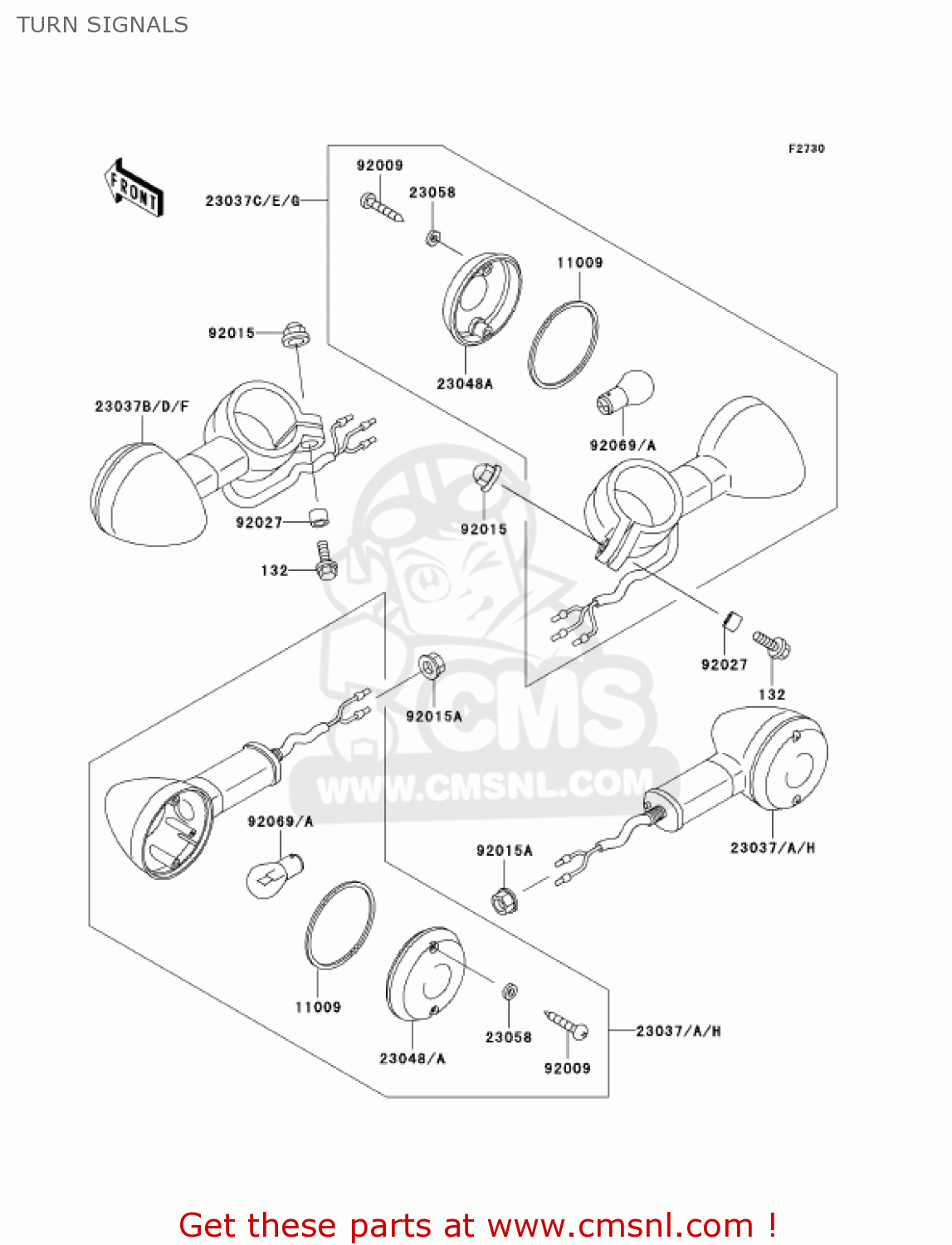 TURN SIGNALS BN125A8 ELIMINATOR 2005 USA CALIFORNIA CANADA