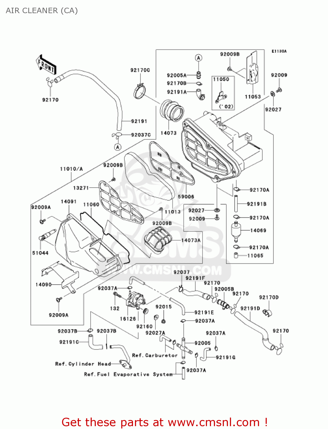 AIR CLEANER (CA) BN125A8 ELIMINATOR 2005 USA CALIFORNIA CANADA