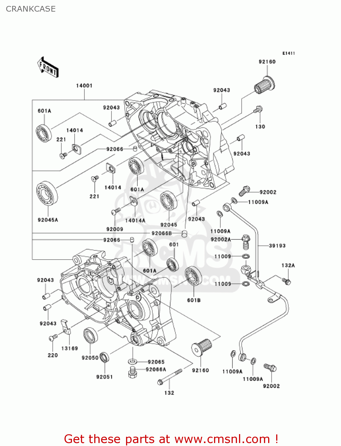 CRANKCASE BN125A8 ELIMINATOR 2005 USA CALIFORNIA CANADA