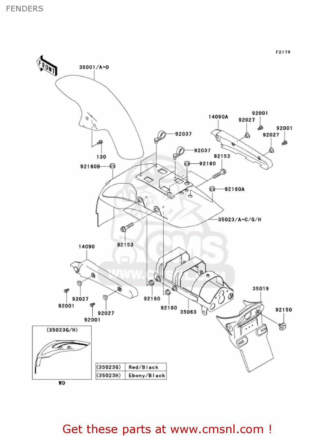 FENDERS BN125A8 ELIMINATOR 2005 USA CALIFORNIA CANADA