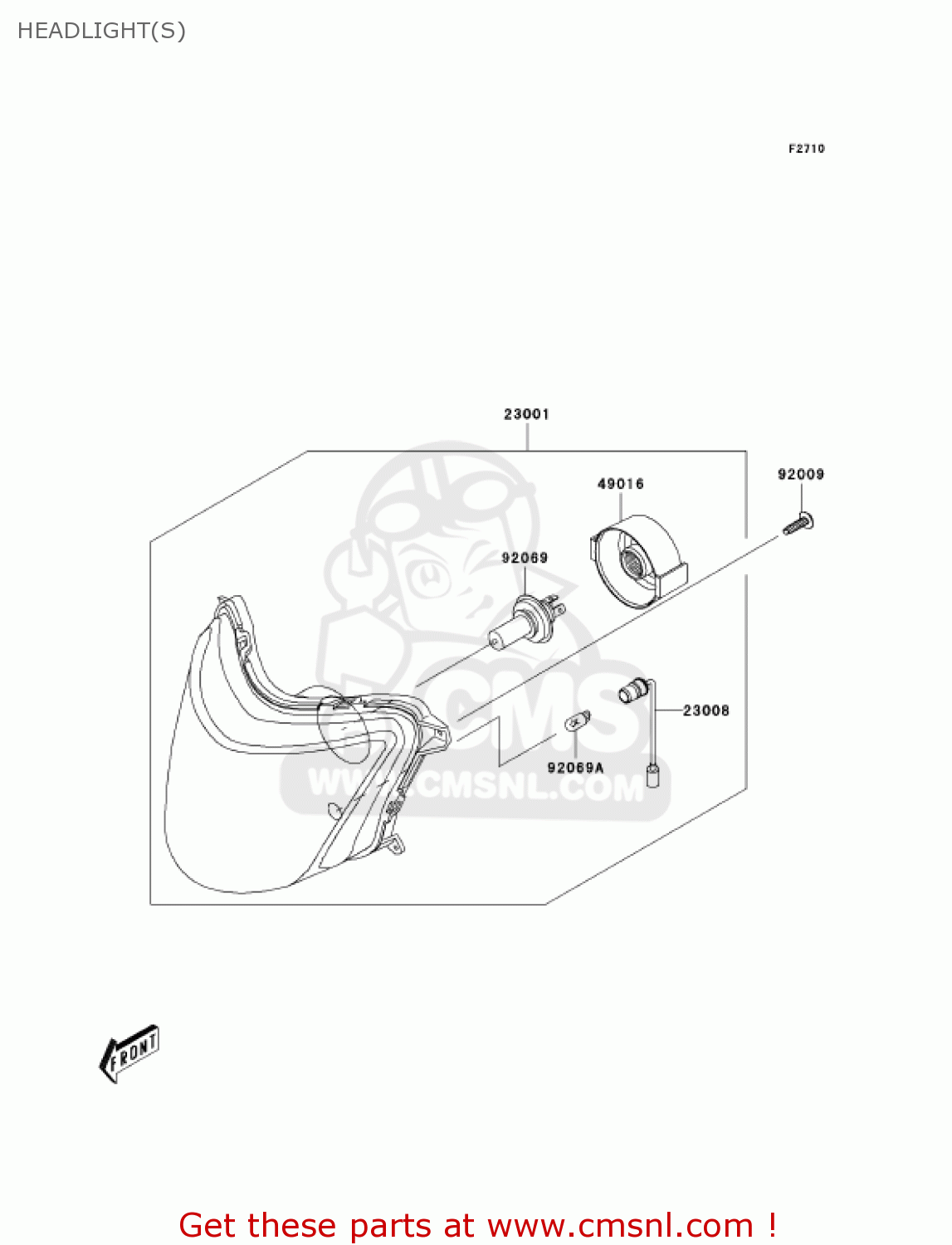 HEADLIGHT(S) BR125B2 WIND 125 2005 CANADA