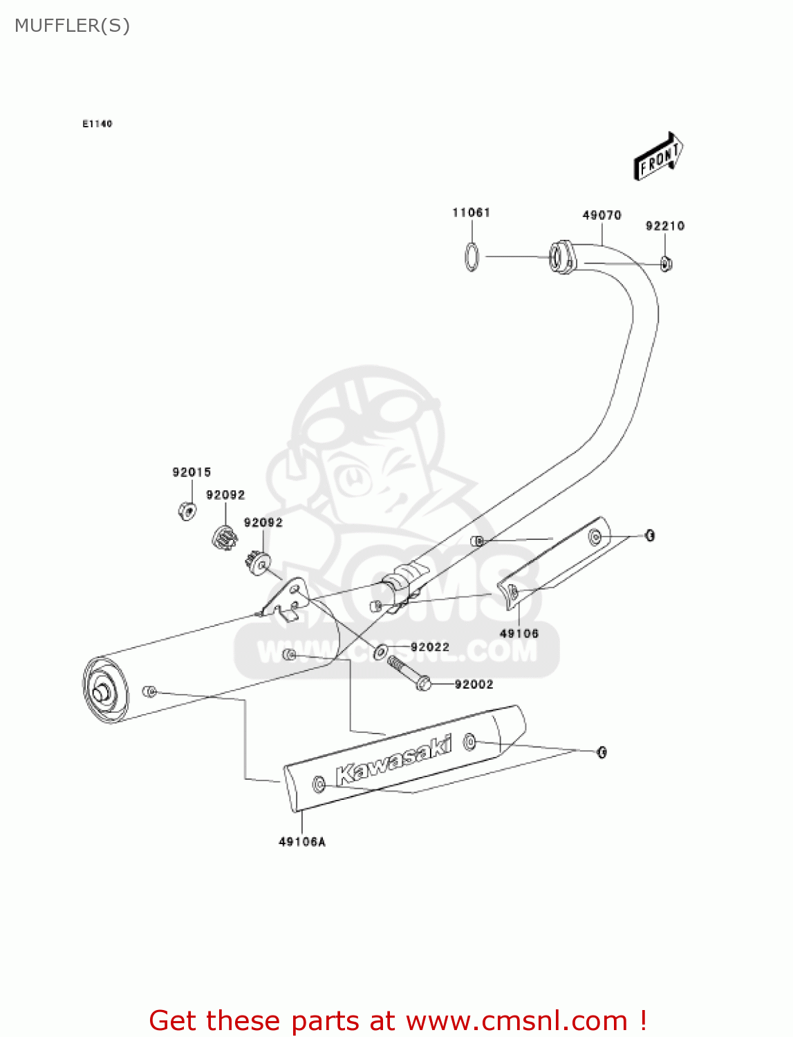 MUFFLER(S) BR125B2 WIND 125 2005 CANADA