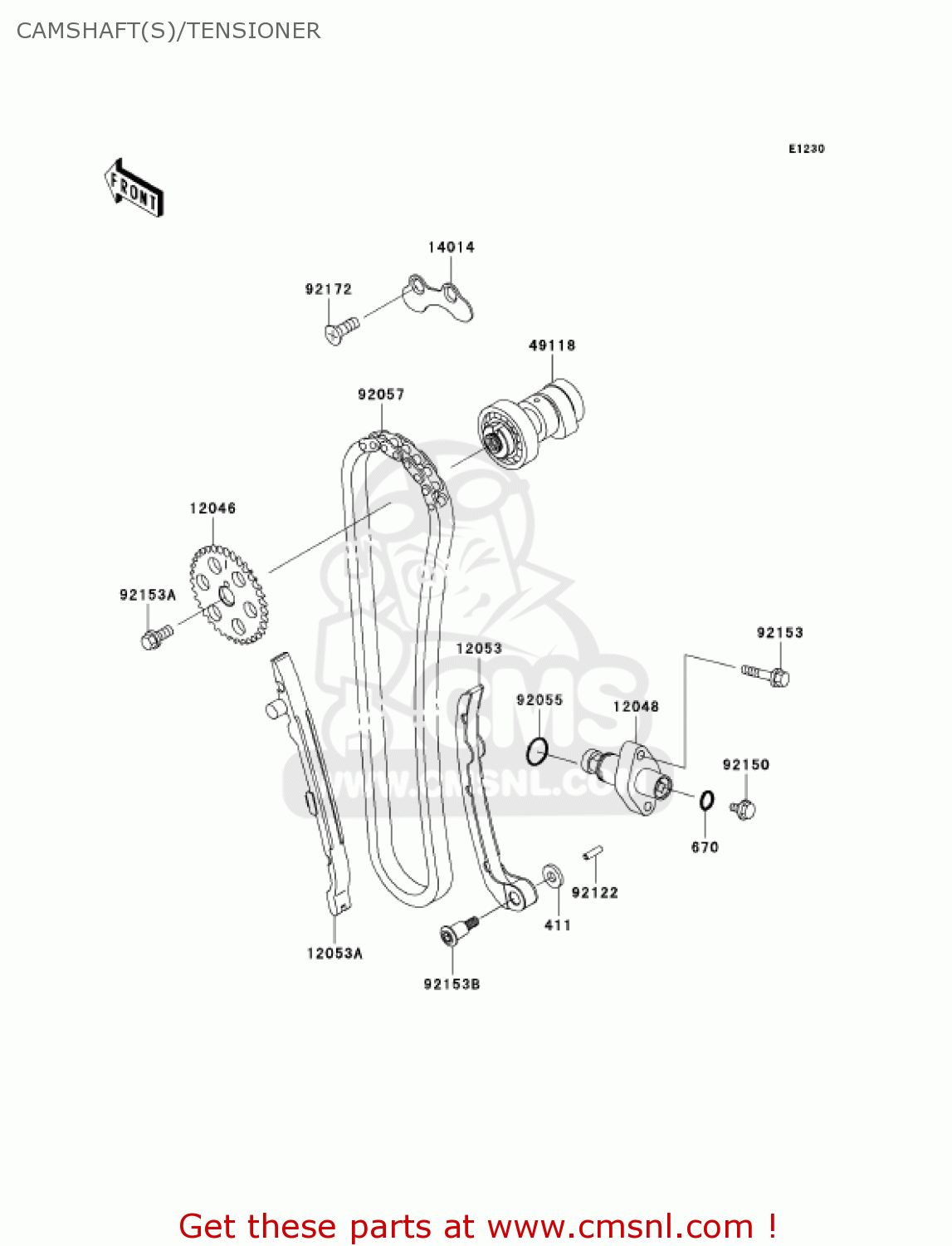 CAMSHAFT(S)/TENSIONER BR125B2 WIND 125 2005 CANADA
