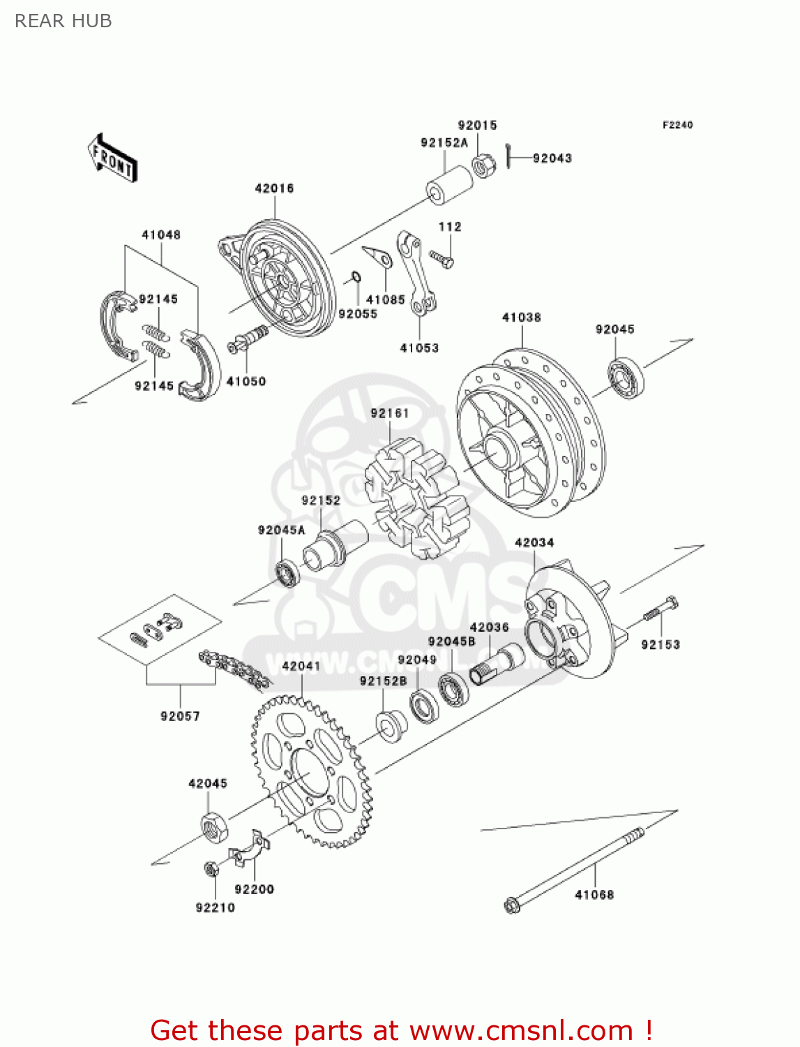 REAR HUB BR125B2 WIND 125 2005 CANADA