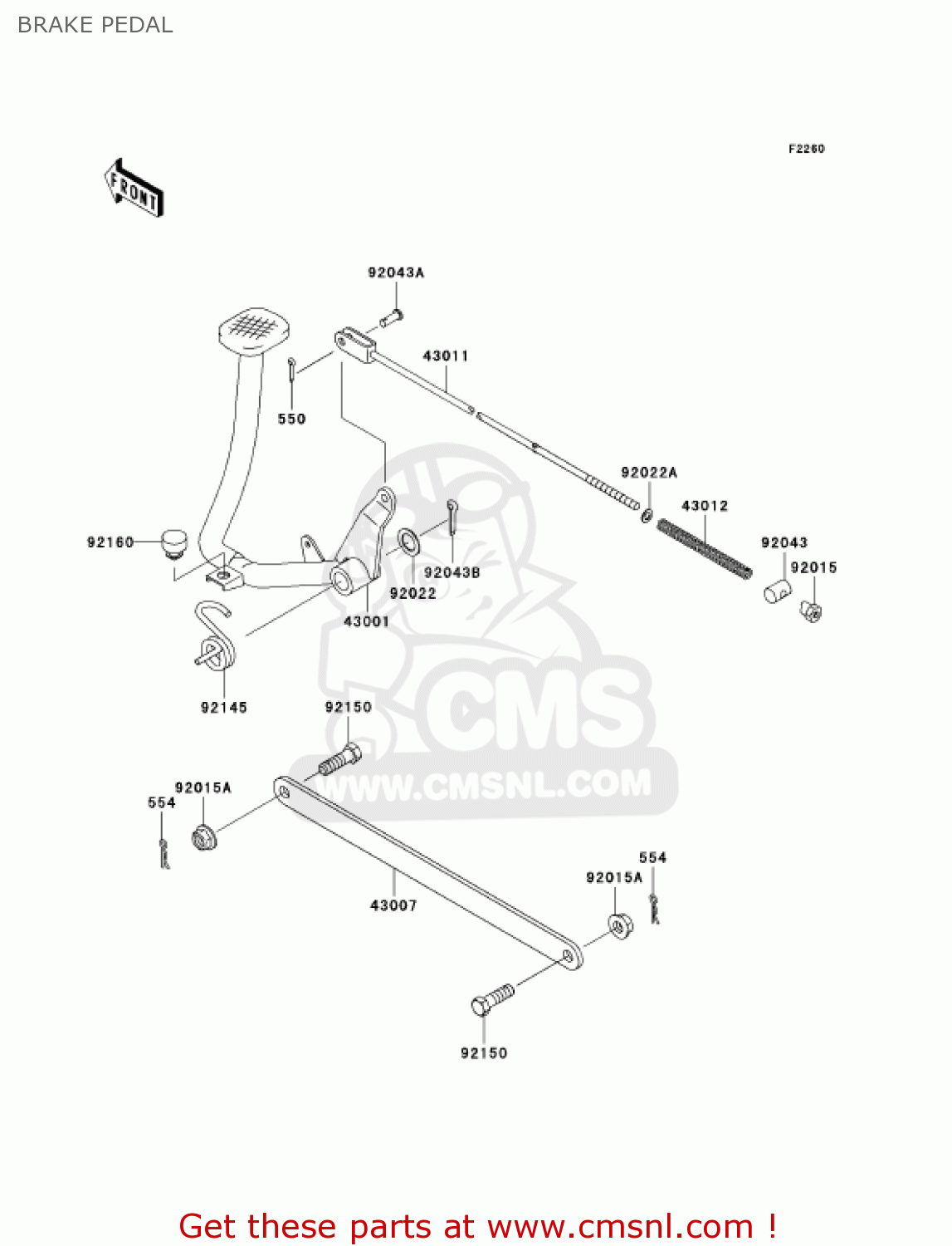 BRAKE PEDAL BR125B2 WIND 125 2005 CANADA