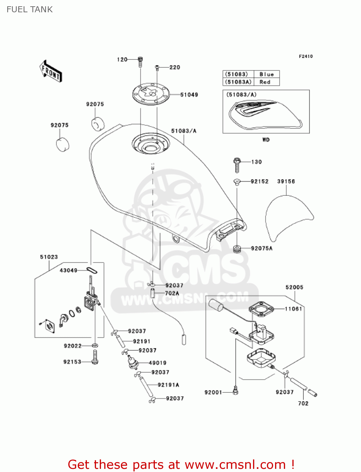 FUEL TANK BR125B2 WIND 125 2005 CANADA