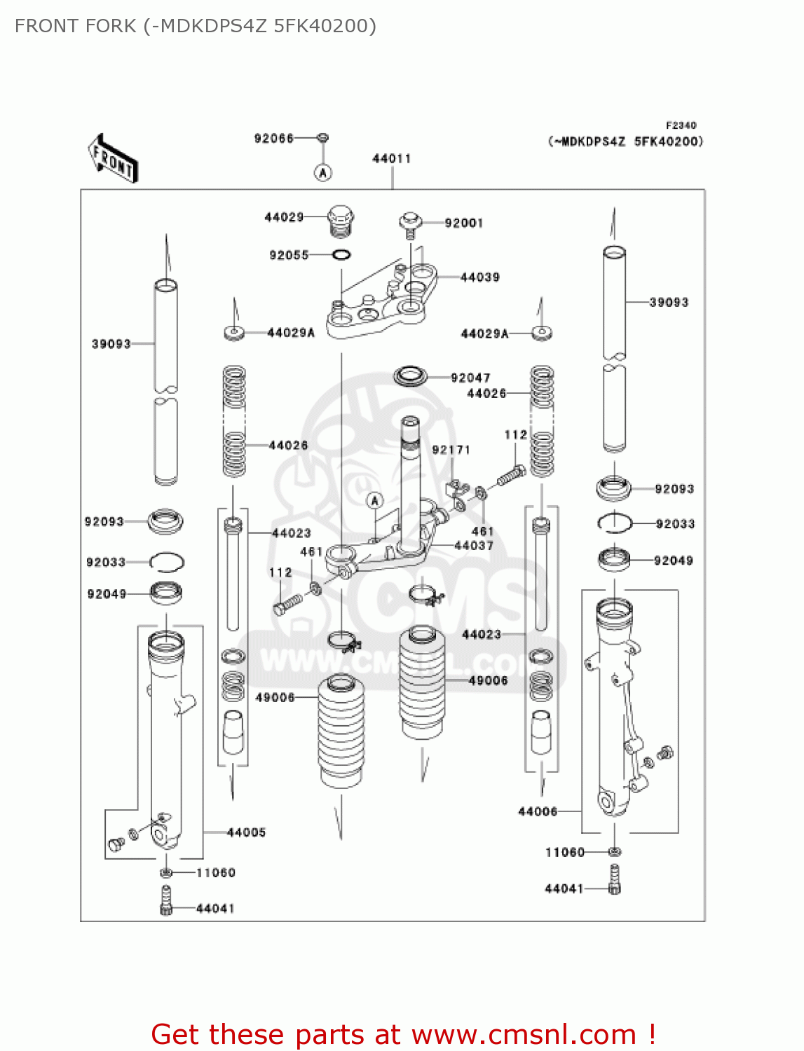 FRONT FORK (-MDKDPS4Z 5FK40200) BR125B2 WIND 125 2005 CANADA