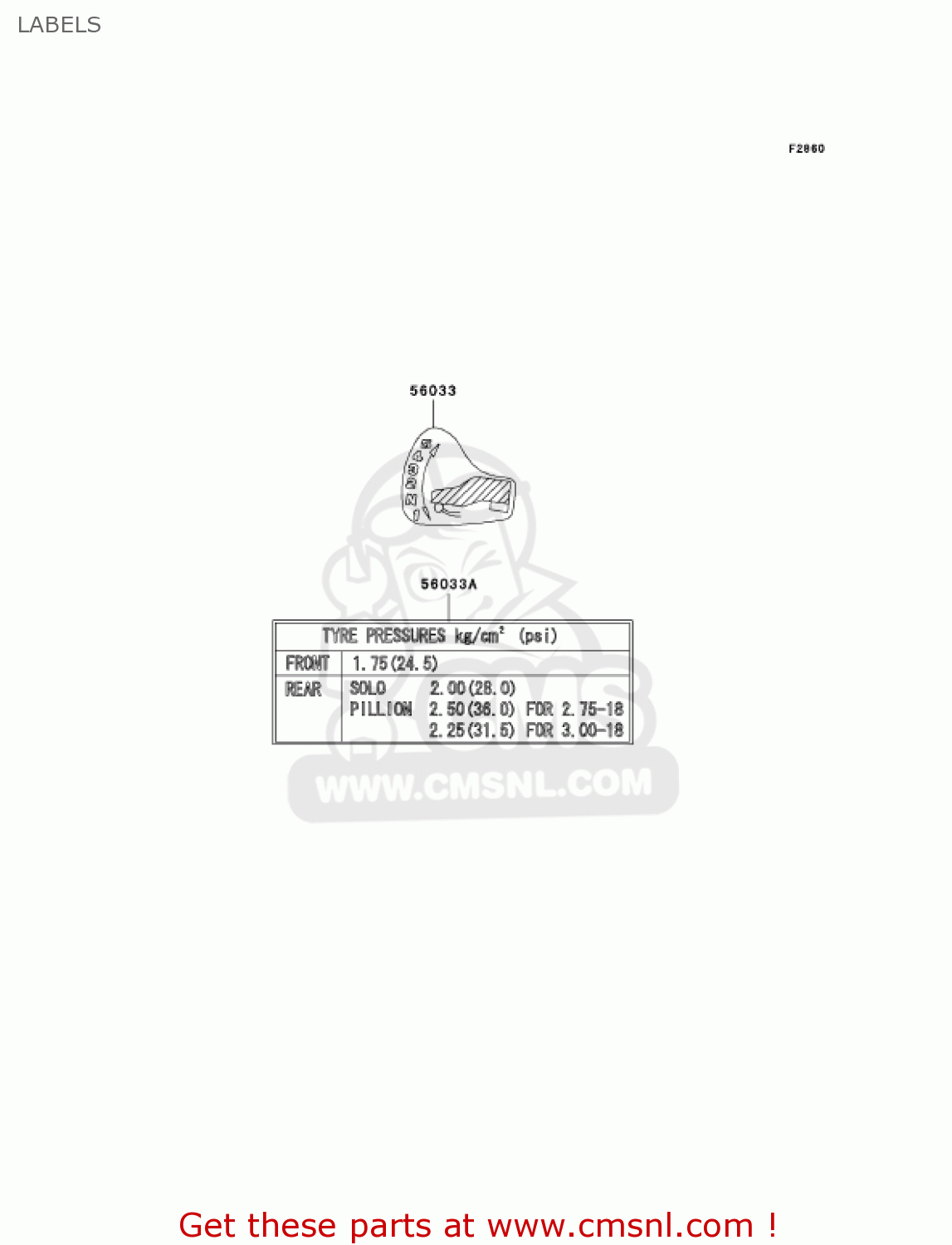 LABELS BR125B2 WIND 125 2005 CANADA