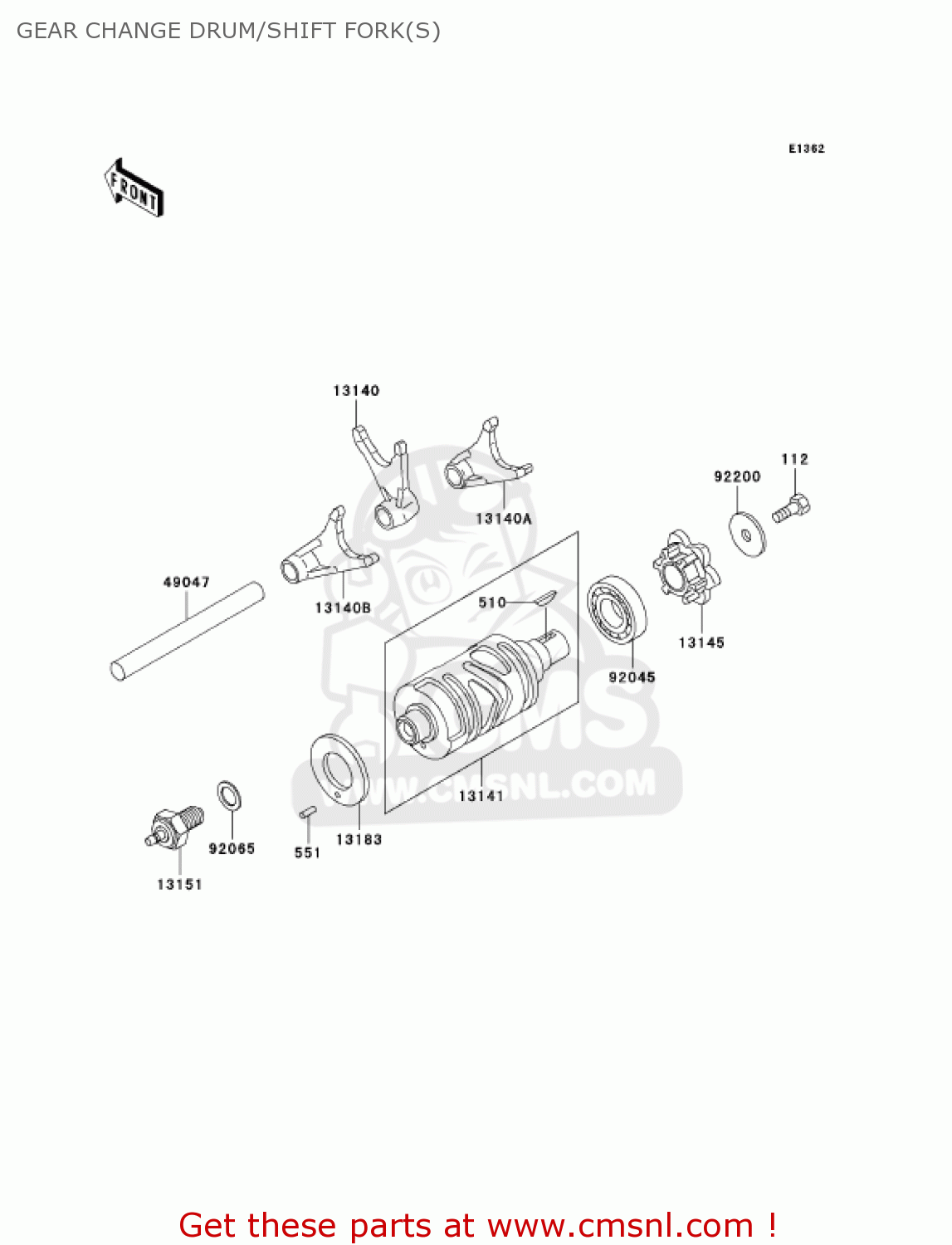 GEAR CHANGE DRUM/SHIFT FORK(S) BR125B2 WIND 125 2005 CANADA