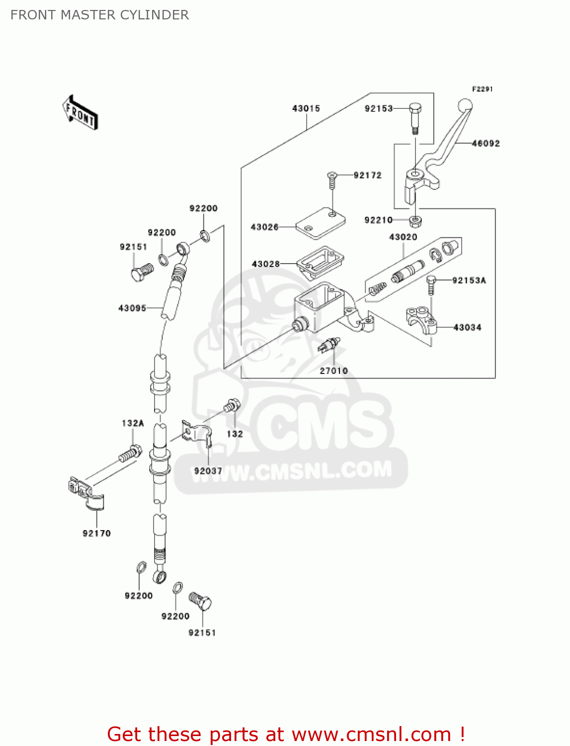 FRONT MASTER CYLINDER BR125B2 WIND 125 2005 CANADA