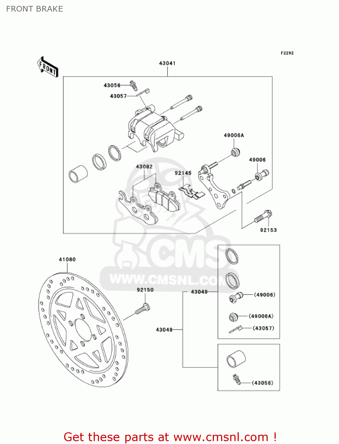 FRONT BRAKE BR125B2 WIND 125 2005 CANADA