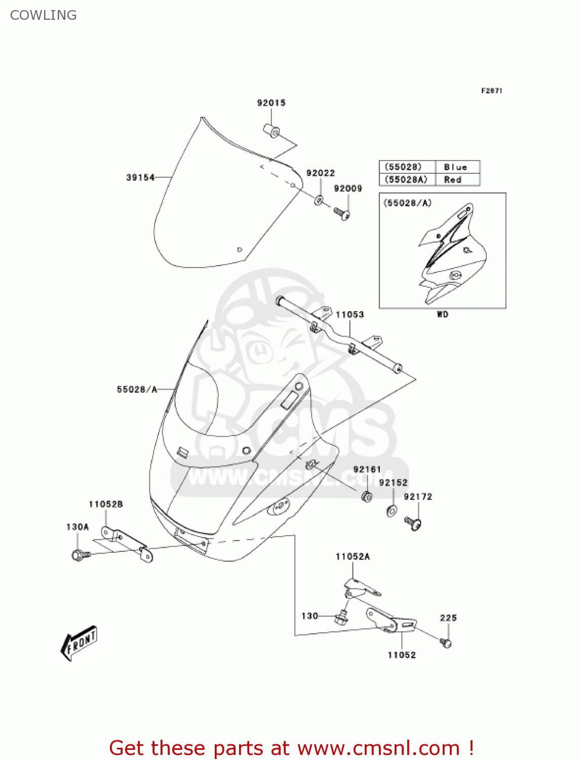 COWLING BR125B2 WIND 125 2005 CANADA