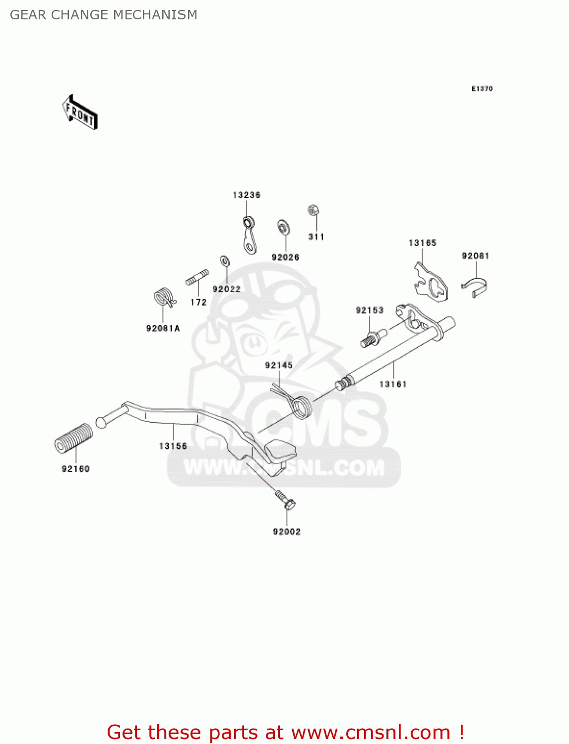GEAR CHANGE MECHANISM BR125B2 WIND 125 2005 CANADA