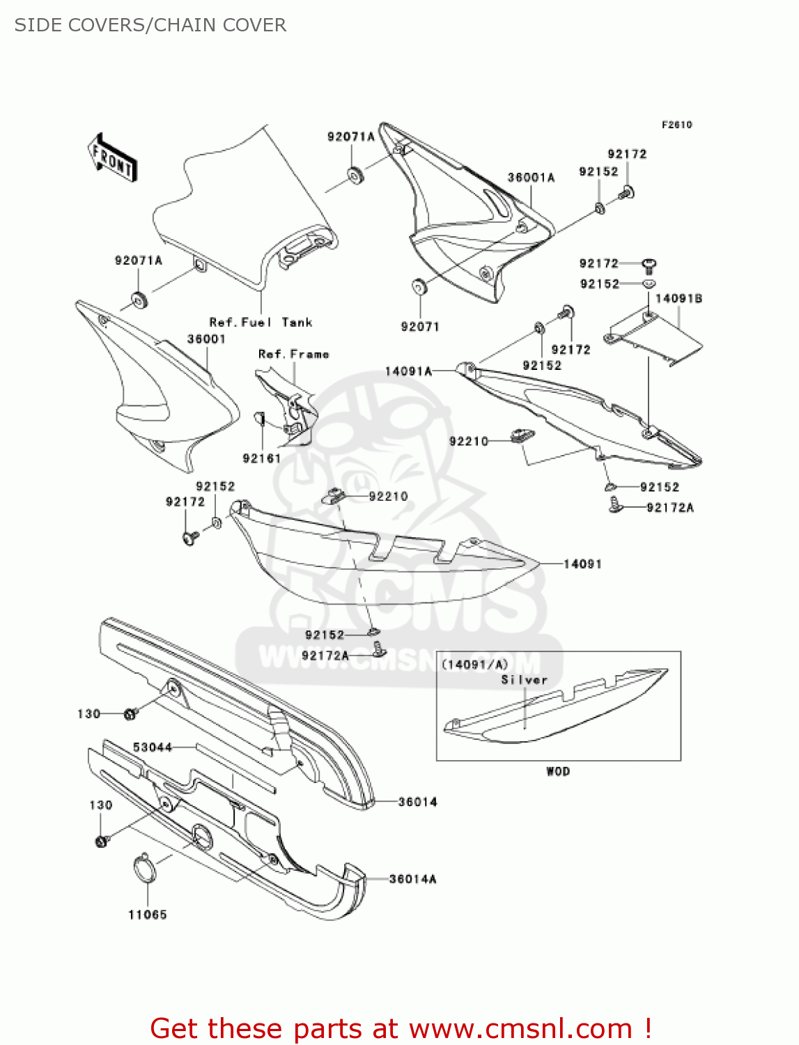 SIDE COVERS/CHAIN COVER BR125B2 WIND 125 2005 CANADA