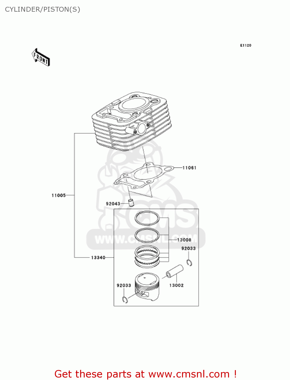 CYLINDER/PISTON(S) BR125B2 WIND 125 2005 CANADA