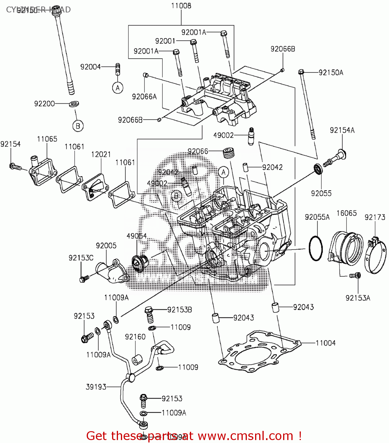 Kawasaki BR250EGF Z250SL 2016 EUROPE,MIDDLE EAST,AFRICA CYLINDER HEAD