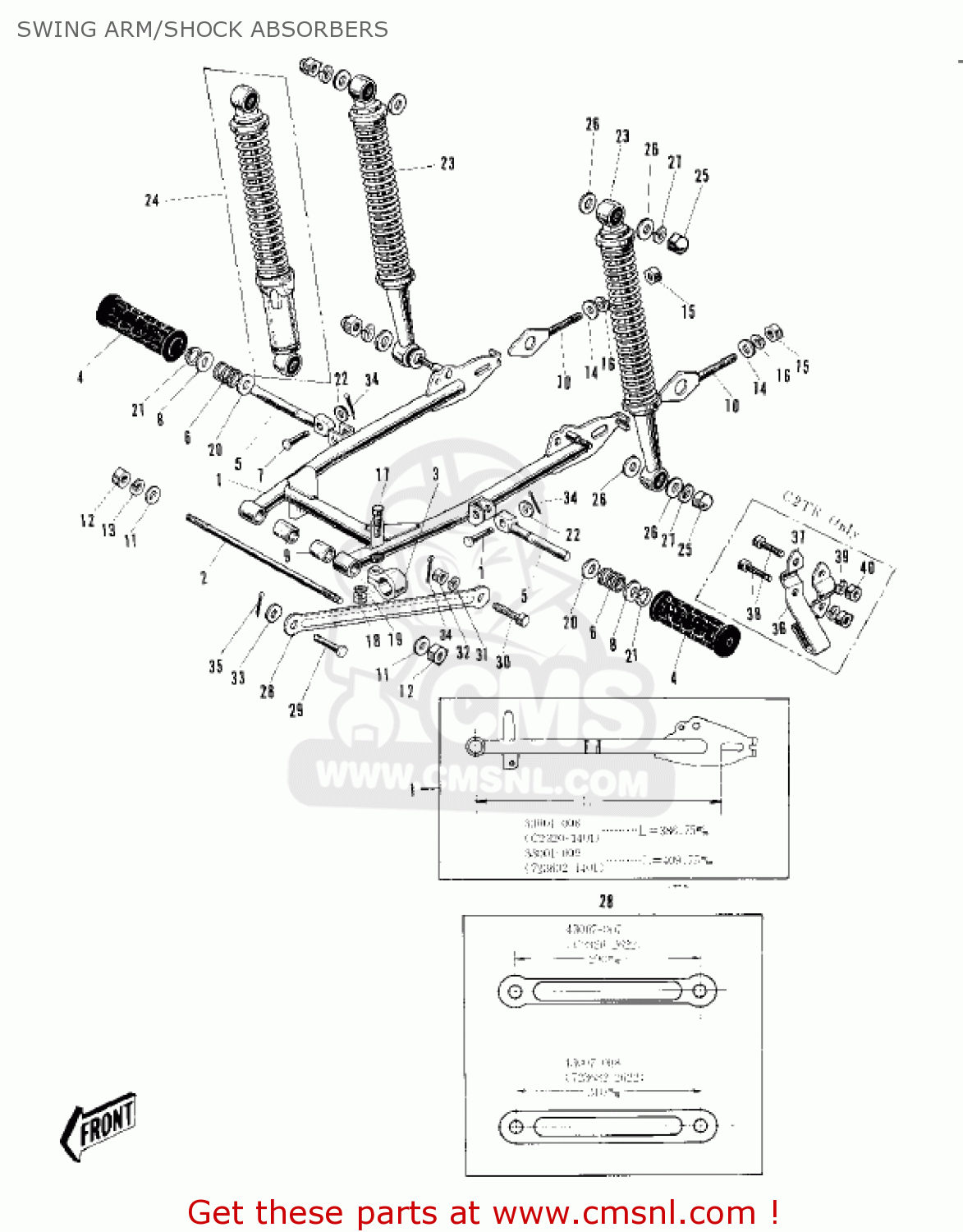 SWING ARM/SHOCK ABSORBERS C2SS ROADRUNNER 1967 USA