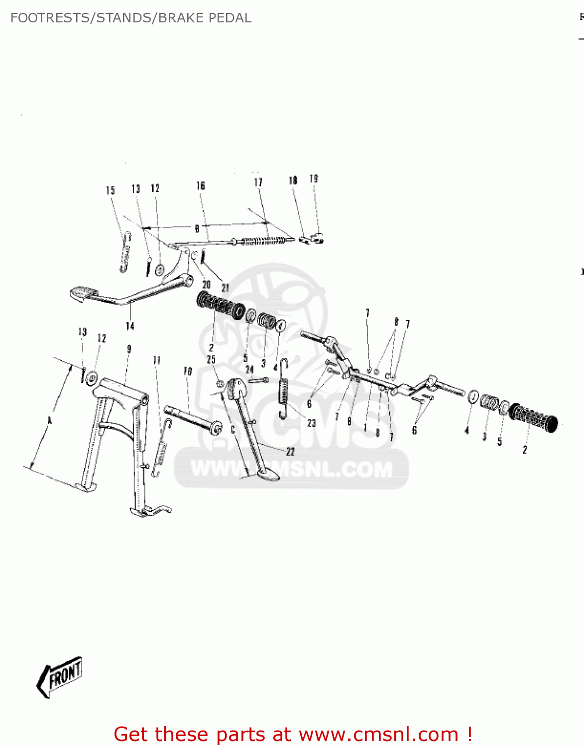 FOOTRESTS/STANDS/BRAKE PEDAL C2SS ROADRUNNER 1967 USA