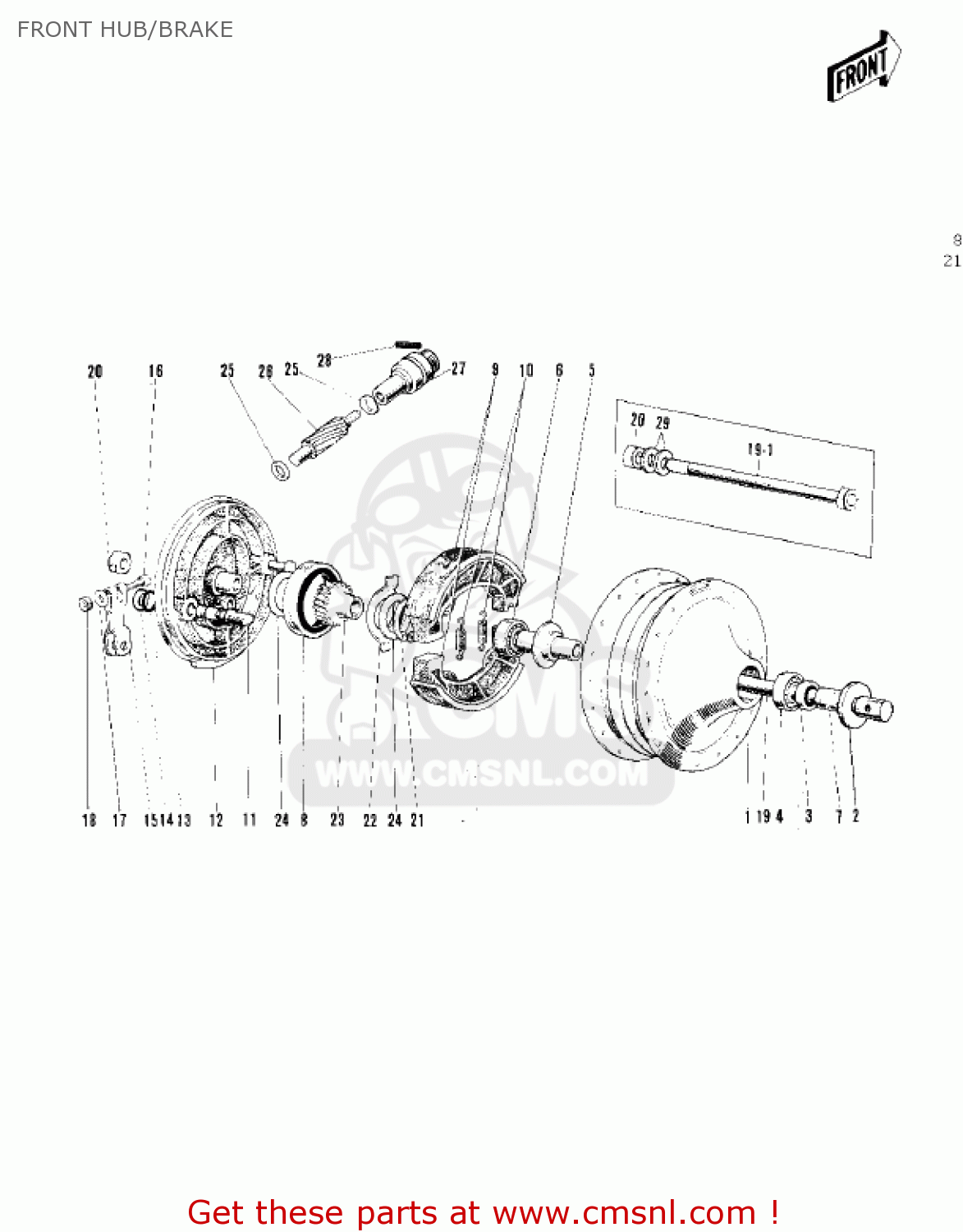 FRONT HUB/BRAKE C2SS ROADRUNNER 1968 USA