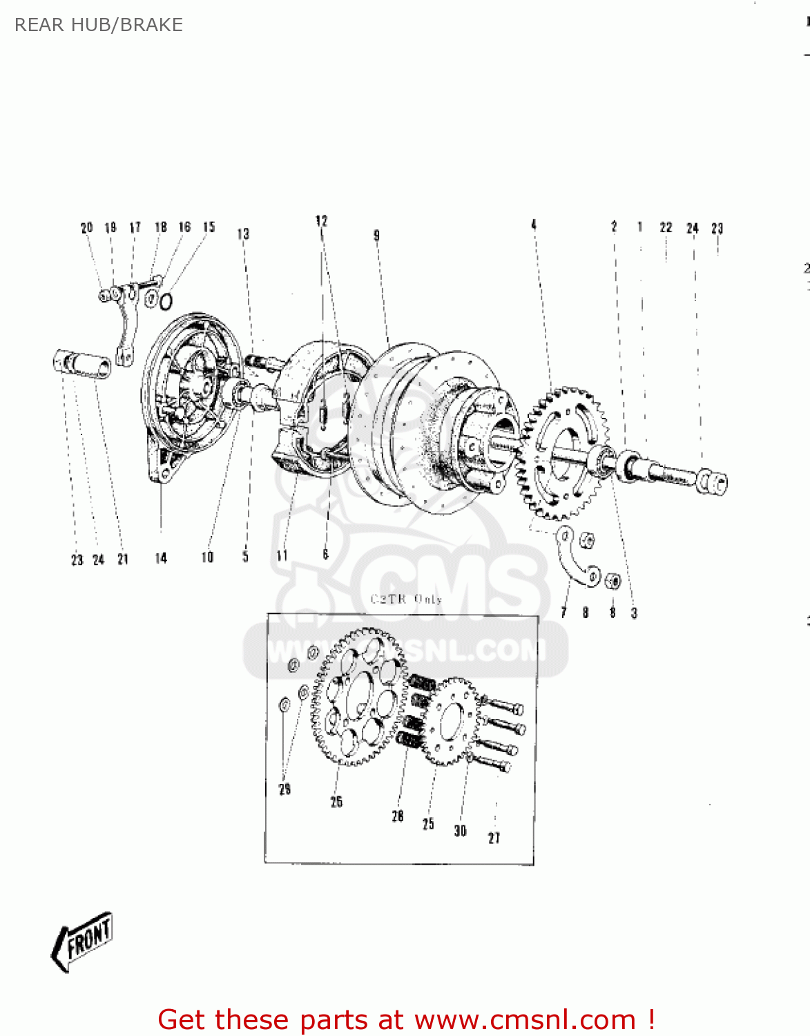 REAR HUB/BRAKE C2SS ROADRUNNER 1968 USA
