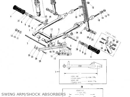 SWING ARM/SHOCK ABSORBERS - C2SS ROADRUNNER 1968 USA