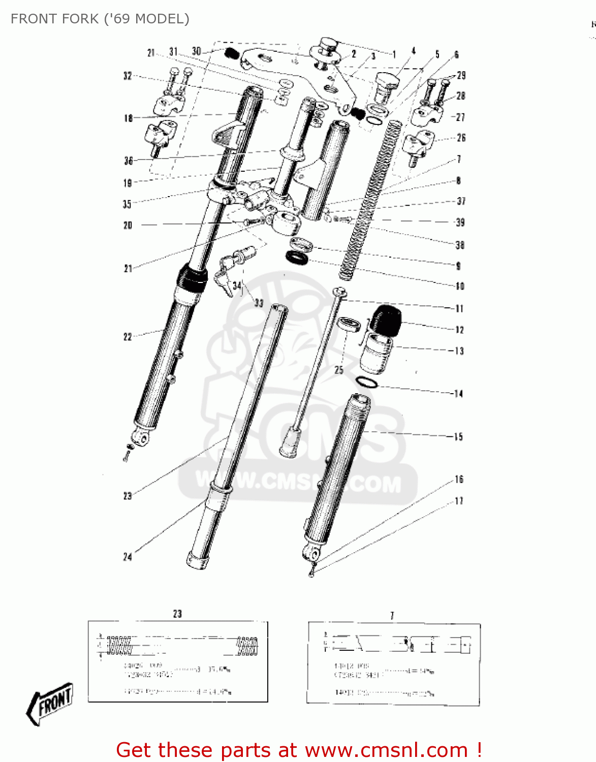 FRONT FORK ('69 MODEL) C2SS ROADRUNNER 1969 USA
