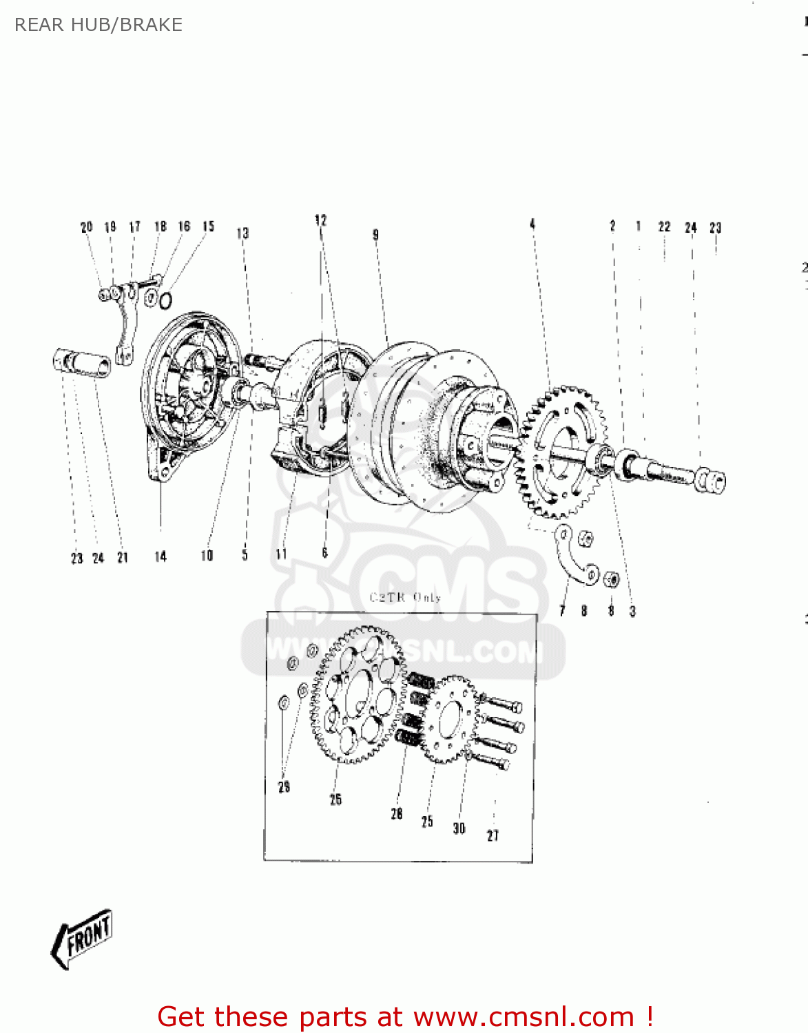 REAR HUB/BRAKE C2SS ROADRUNNER 1969 USA