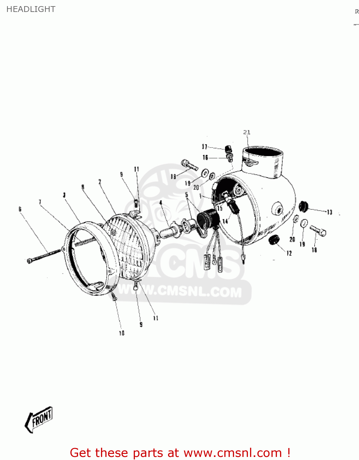 HEADLIGHT C2TR ROADRUNNER 1967 USA