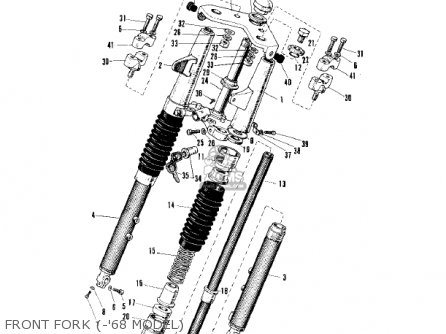 FRONT FORK (-'68 MODEL) - C2TR ROADRUNNER 1967 USA