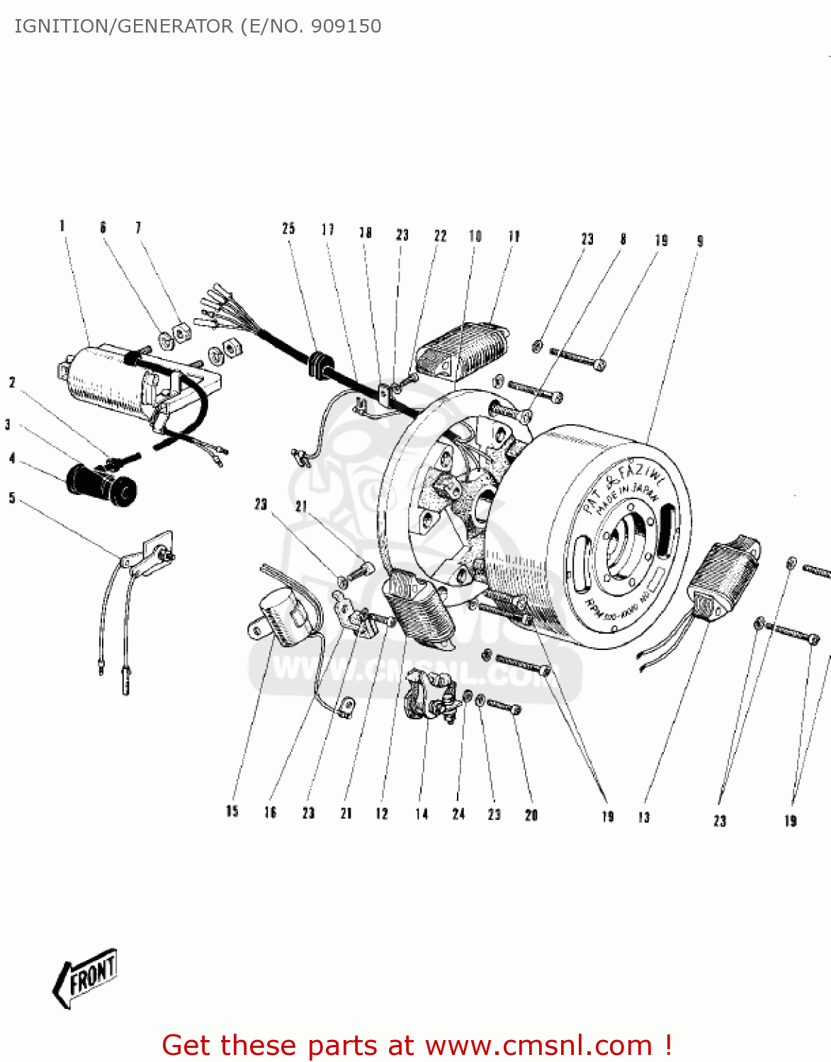 IGNITION/GENERATOR (E/NO. 909150 C2TR ROADRUNNER 1968 USA