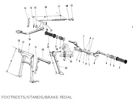 FOOTRESTS/STANDS/BRAKE PEDAL - C2TR ROADRUNNER 1968 USA