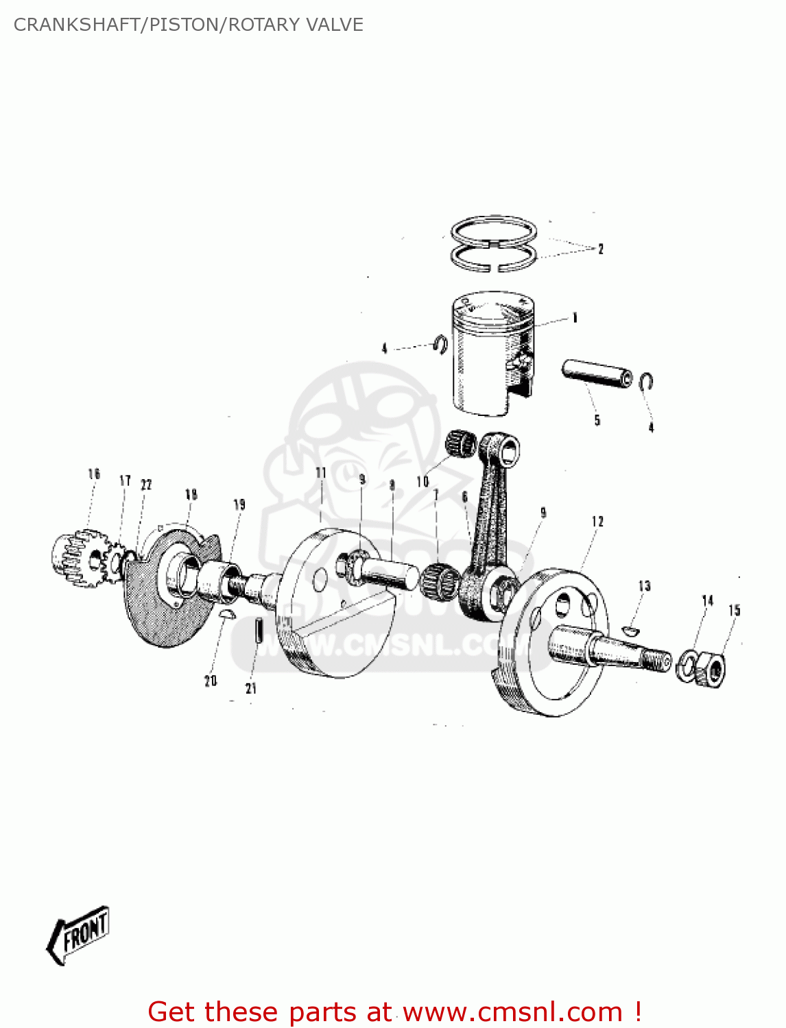 CRANKSHAFT/PISTON/ROTARY VALVE C2TR ROADRUNNER 1969 USA